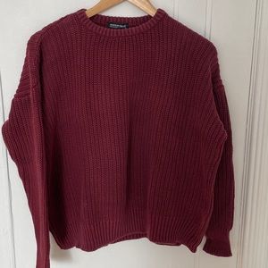 Red American Apparel Fisherman Sweater